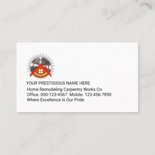 Simple Minimalist Wood Timber Carpentry 名刺 (裏面)