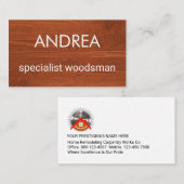 Simple Minimalist Wood Timber Carpentry 名刺 (正面/裏面)