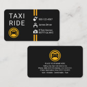 Simple Minimalist Yellow Taxi Lines 名刺 (正面/裏面)