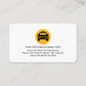 Simple Minimalist Yellow Taxi Service 名刺 (裏面)