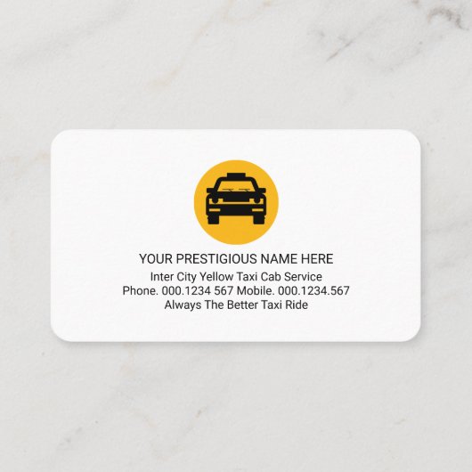 Simple Minimalist Yellow Taxi Service 名刺 (裏面)