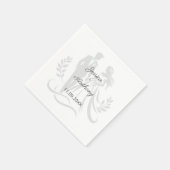 Simple Minimalistc Elegant Custom Name Wedding スタンダードカクテルナプキン (角)