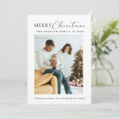 Simple Minimalistic Merry Christmas family photo シーズンカード (スタンド正面)