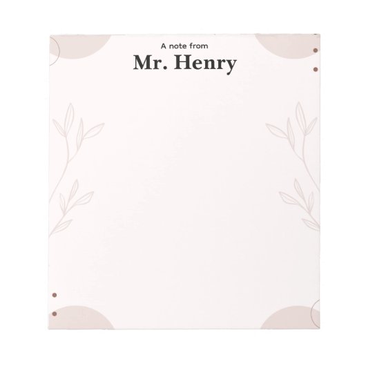 Simple Minimaslist Boho teacher Notepad ノートパッド (正面)