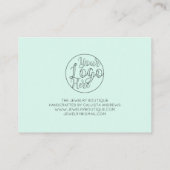 Simple Mint Handwritten Hearts Customer Thank You 名刺 (裏面)