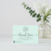 Simple Mint Handwritten Hearts Customer Thank You 名刺 (スタンド正面)