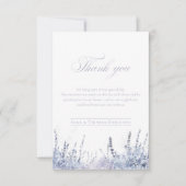 Simple Misty Watercolor Abstract Lavender Wedding サンキューカード (正面)