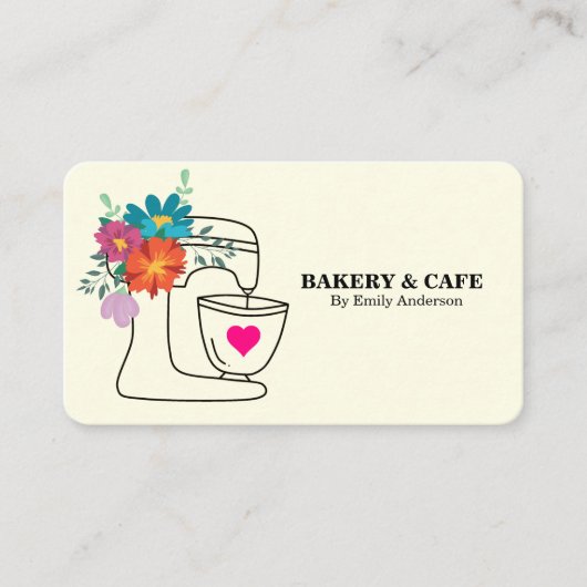 Simple Mixer Floral Cake Bakery  名刺 (正面)