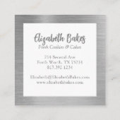 Simple Mixer Floral Cake Bakery Business Card スクエア名刺 (裏面)
