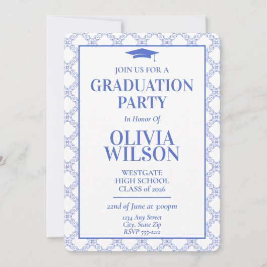 Simple Modern 2026 Graduation Party Invitation 招待状 (正面)