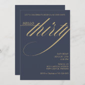 Simple Modern 30th Birthday 招待状 (正面/裏面)