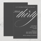 Simple Modern 30th Birthday 招待状 (正面/裏面)