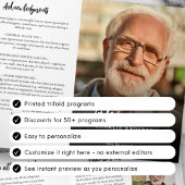 Simple Modern 3-Photo Funeral/Memorial 三つ折りプログラム
