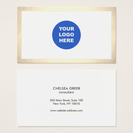 Simple Modern Add Logo Gold Border (正面&裏面)