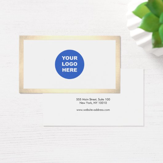 Simple Modern Add Logo Gold Border (デスク)