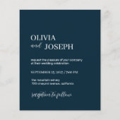 Simple Modern and Minimalist | Navy Blue Wedding チラシ (正面)