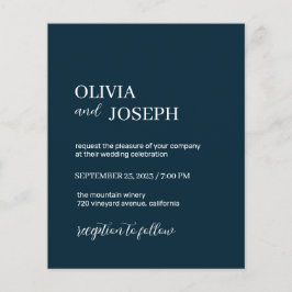 Simple Modern and Minimalist | Navy Blue Wedding チラシ