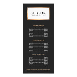 Simple Modern Back and White Gold Price List ラックカード