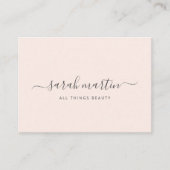 Simple Modern Beauty Salon Blush Pink Elegant 名刺 (正面)