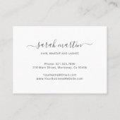 Simple Modern Beauty Salon Blush Pink Elegant 名刺 (裏面)