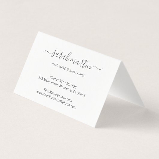 Simple Modern Beauty Salon Blush Pink Elegant 名刺 (裏面)