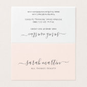 Simple Modern Beauty Salon Blush Pink Elegant 名刺 (外部フラット)