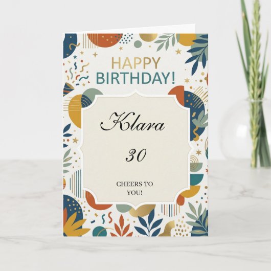 Simple Modern Birthday Card カード (正面)