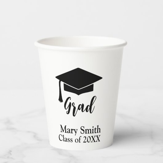 Simple Modern Black and White Party Cup 紙コップ (正面)