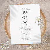 Simple Modern Black and White Save the Date ポストカード