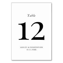 Simple Modern Black and White Wedding テーブルナンバー