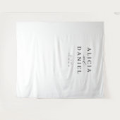 Simple modern black and white wedding backdrop タペストリー (正面(横))