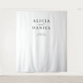 Simple modern black and white wedding backdrop タペストリー (正面)