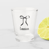 Simple Modern Black Bow Bridesmaid Proposal ショットグラス (正面)