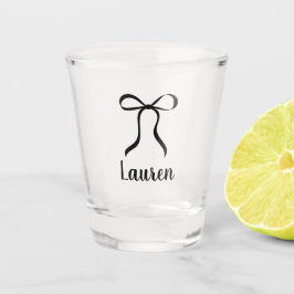 Simple Modern Black Bow Bridesmaid Proposal ショットグラス