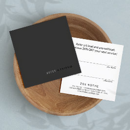 Simple Modern Black Customer Referral 紹介カード