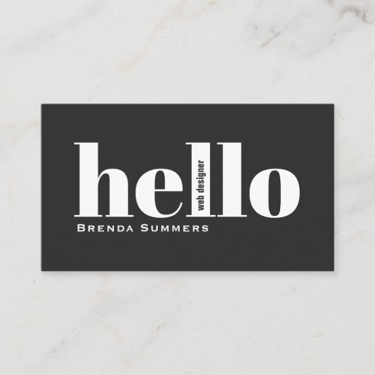 Simple Modern Black & White Background  名刺 (正面)