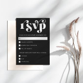 Simple Modern Black & White RSVP Card