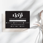Simple Modern Black & White RSVP Card