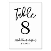 Simple Modern Black White Wedding テーブルナンバー (正面)