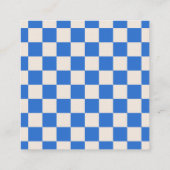 Simple Modern Blue Checkerboard Your Logo Custom スクエア名刺 (裏面)