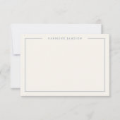 Simple Modern Blue Floral Flat Note Card ノートカード (正面)