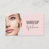 Simple Modern Blush Pink Photo Social Icons Makeup 名刺 (正面)