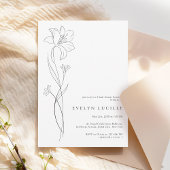 Simple Modern Boho Floral Bridal Shower 招待状