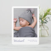 Simple Modern Boy or Girl Custom Photo Birth 案内状 (スタンド正面)