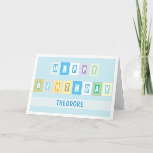 Simple Modern Bright and Cheery Birthday Card カード (正面)
