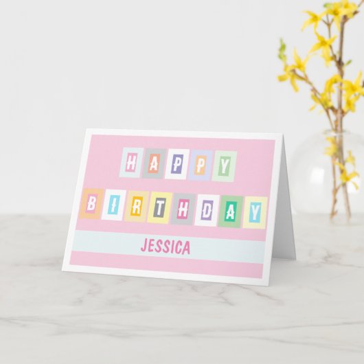 Simple Modern Bright and Cheery Birthday Card カード (黄色い花)