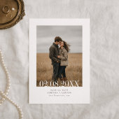 Simple Modern Budget Wedding Bold Date Photo セーブザデート