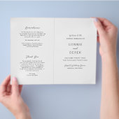 Simple Modern Budget Wedding Program チラシ (手)