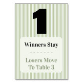 Simple Modern Bunco Table One Card Set  テーブルナンバー (裏面)