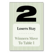 Simple Modern Bunco Table Two Card Set  テーブルナンバー (裏面)